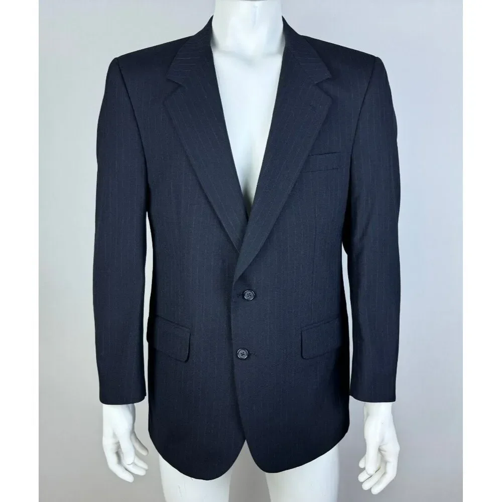 Burberrys Vtg 2 Pc Wool Pant Blazer Set Mens 44? Flaws* Two-button Single-Vented
